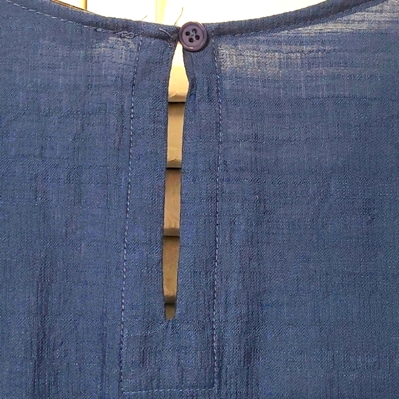 Large Davi & Dani Button Down Romper Short Sleeve Button Round Neck Tie Waist - Picture 8 of 11